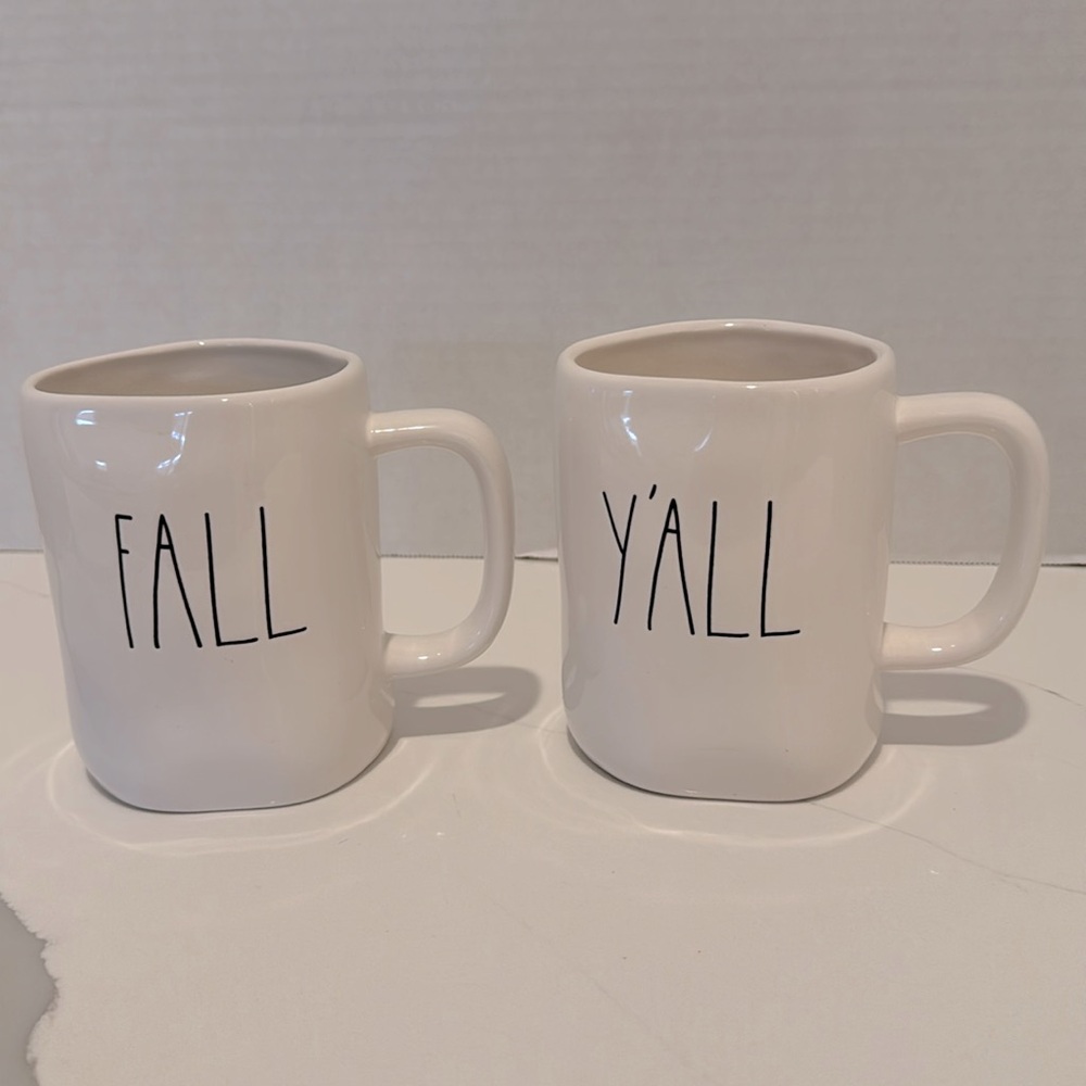 Rae Dunn Artisan Collection By Magenta FALL and Y'ALL Mug Set of 2
